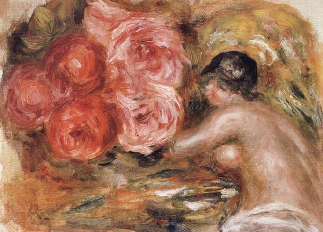 Pierre Renoir Roses and Study of Gabrielle France oil painting art